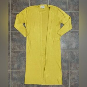 Anthropologie Chartreuse Ribbed Cardigan